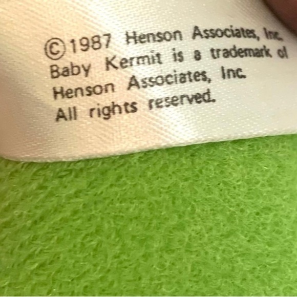 Vintage 1987 Baby Kermit the Frog Muppet Plush 9” - Picture 3 of 4